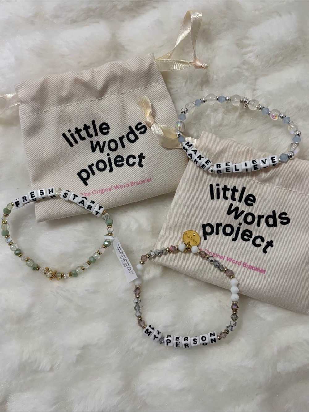 Little Words Project Beaded Bracelets NEW Make Believe Fresh Start My Person